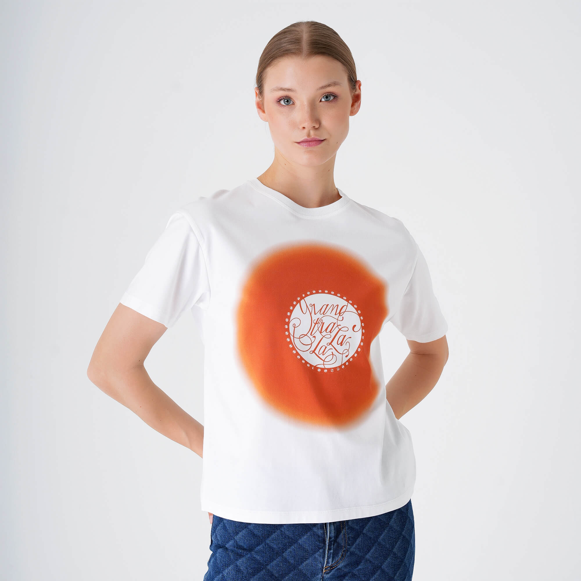 Hermes - White&Orange Grand Thala Tshirt